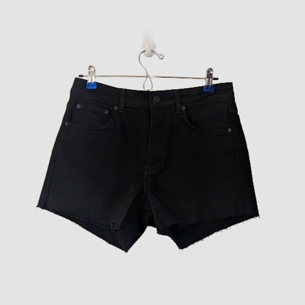 Antonio Melani Bayleigh Denim Black Button Fly Cutoff Shorts Size 6 NWT